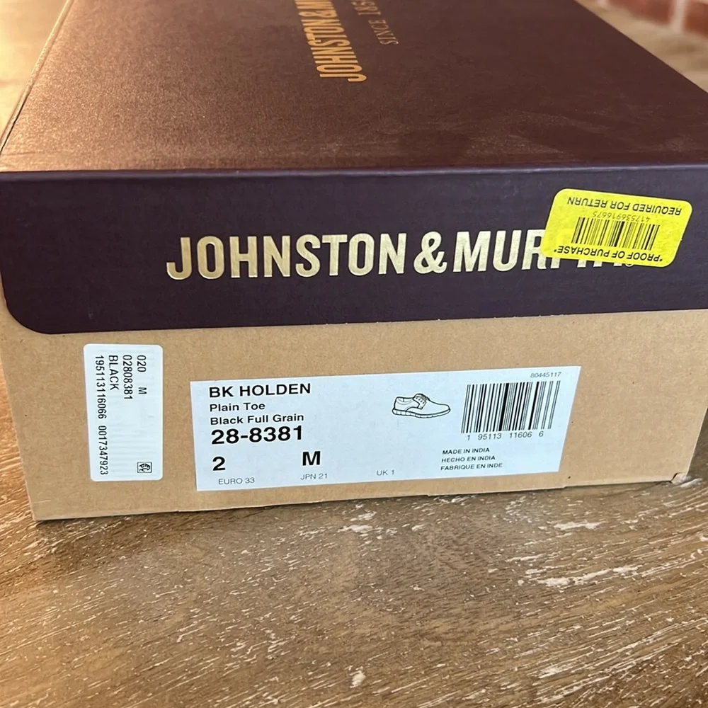 Johnston & Murphy Black Holden Oxford